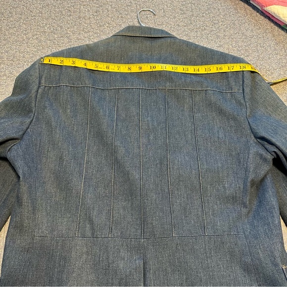 Vtg Montgomery Wards Denim Jacket Western Lined Single Vent Two Button Size 42L - Picture 5 of 12